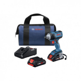 Bosch 18V Brushless 1/2'' Impact Wrench Kit w/ (2) CORE18V 4.0 Ah Compact Batteries