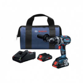 Bosch 18V Brushless Connected Ready Brute Tough 1/2'' Hammer Drill Driver Kit w/ (2) CORE18V 4.0 Ah Compact Batteries